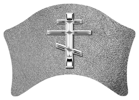 DABAN-519-SL-SH-SL Silver Orthodox Cross Shimmer Silver